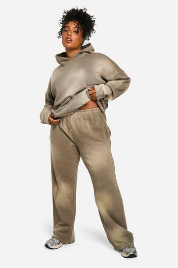 Plus Sunbleach Wash Straight Leg Jogger taupe