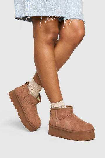 Platform Ultra Mini Cosy Boots mocha