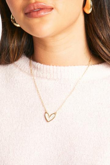 Asymmetric Pearlised Heart Necklace pearl