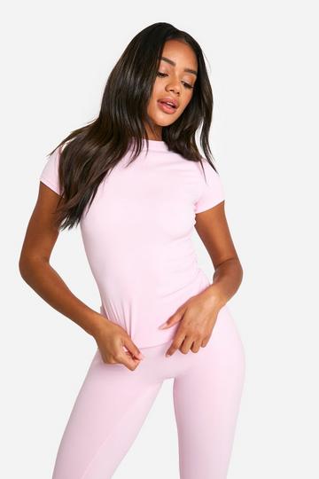 Dsgn Studio Supersoft Sculpt Short Sleeve Top baby pink