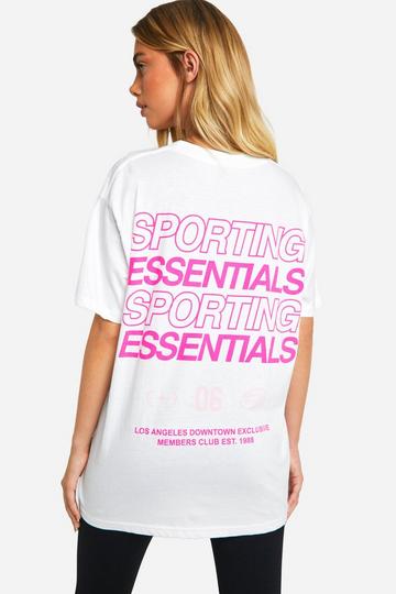 Sporting Essentials Printed Oversized T-shirt white