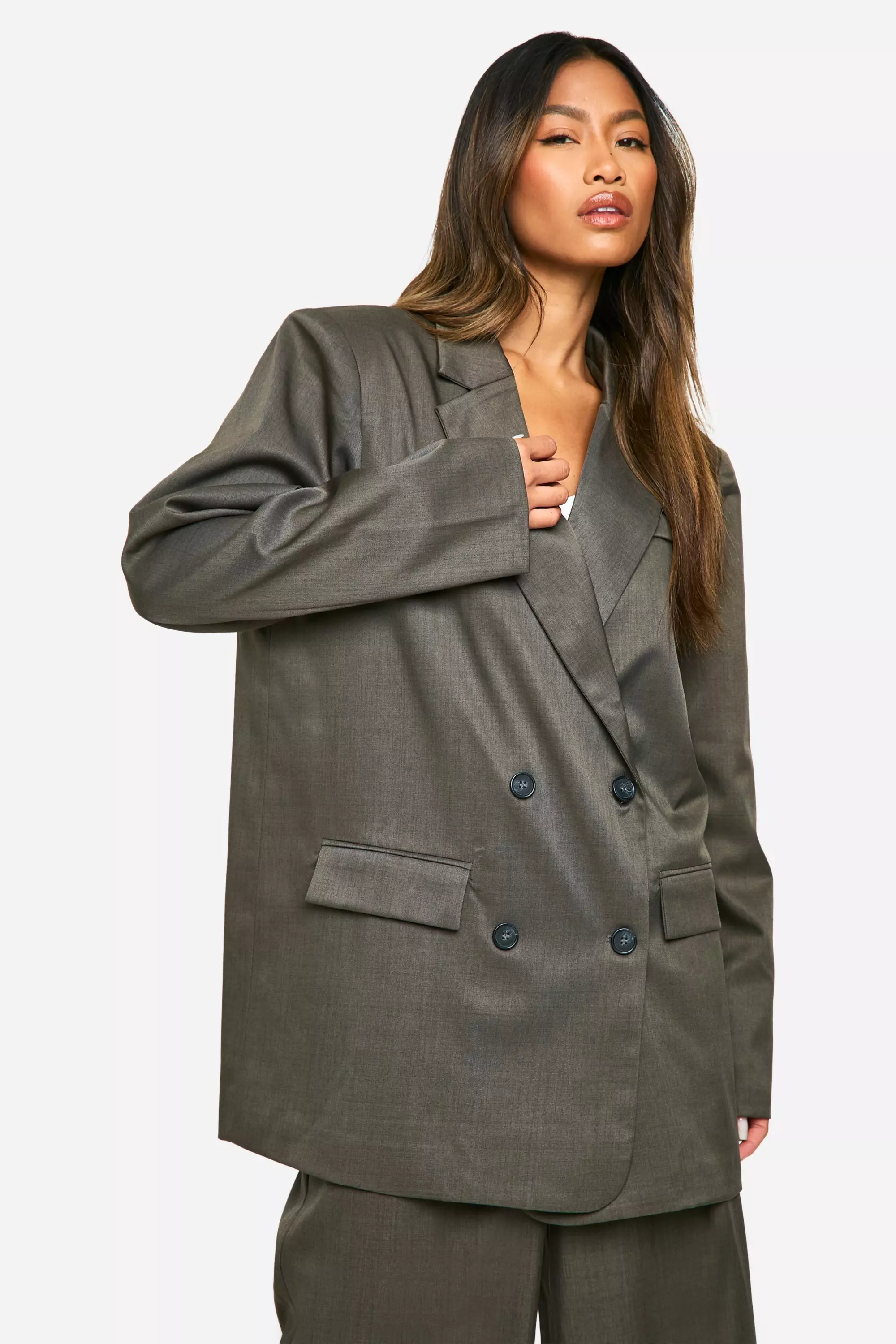 Grey longline blazer hotsell