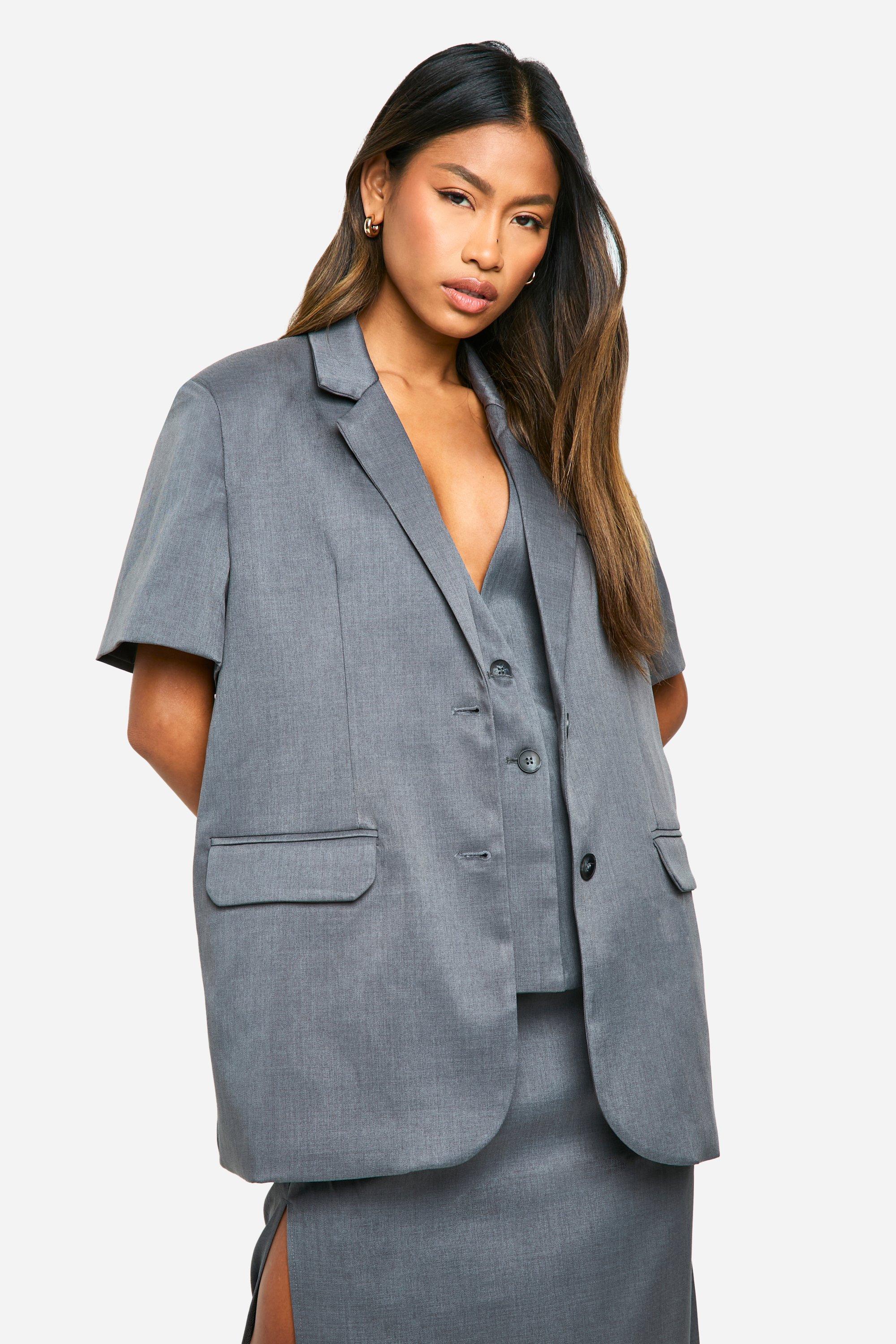 Boohoo longline blazer hotsell