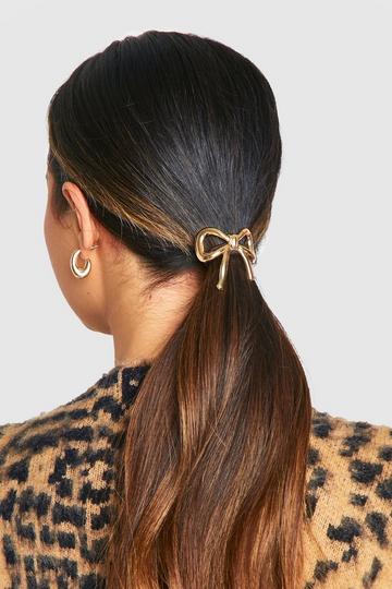 Bow Hardware Detail Hair Bobble gold