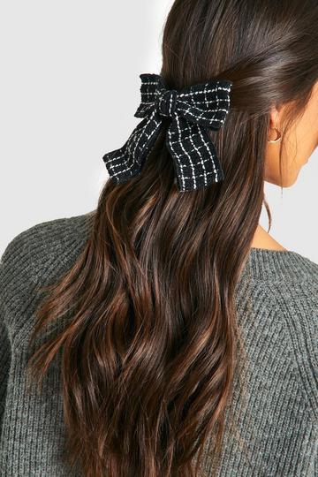 Boucle Hair Bow Clip black