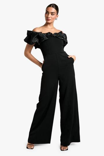 Wide Leg Bardot Jumpsuit black