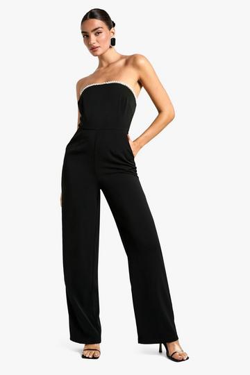 Strapless Wide Leg Jumpsuit black