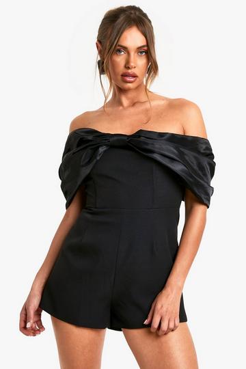 Black Bow Detail Playsuit