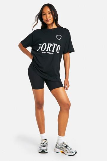 Porto Slogan Sport Oversized T-shirt black