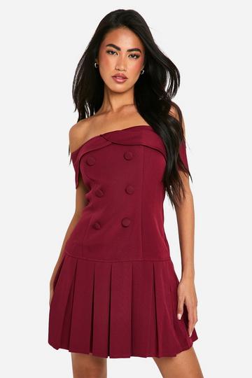 Bardot Tennis Skirt Dress burgundy