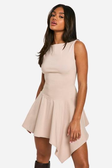 Hanky Hem Mini Dress stone