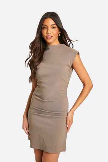 Ruched Side Mini Dress mocha