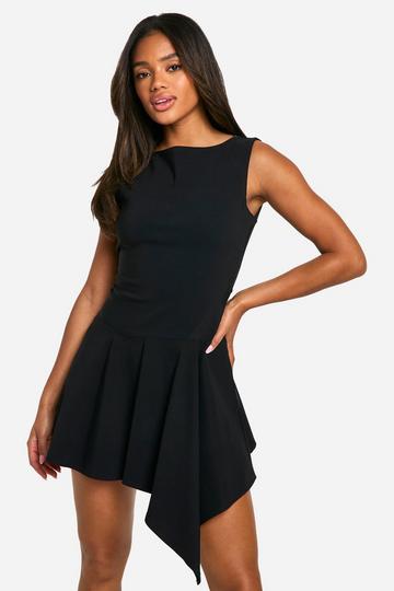 Hanky Hem Mini Dress black