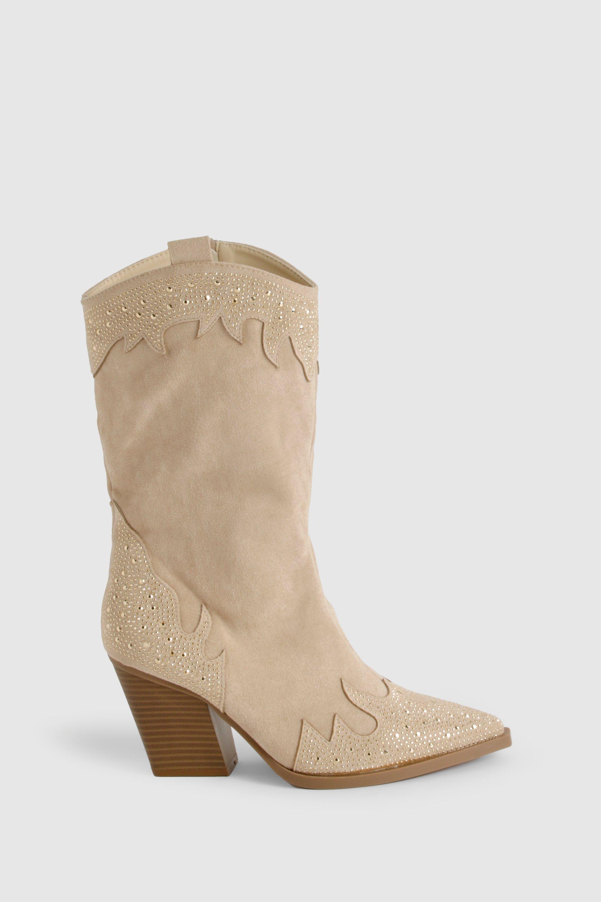Rhinestone Studded Western Cowboy Boots | boohoo USA Rhinestone Studded Western Cowboy Boots | boohoo USA