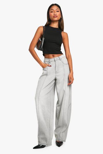 Baggy Boyfriend Jeans Met Naaddetail grey