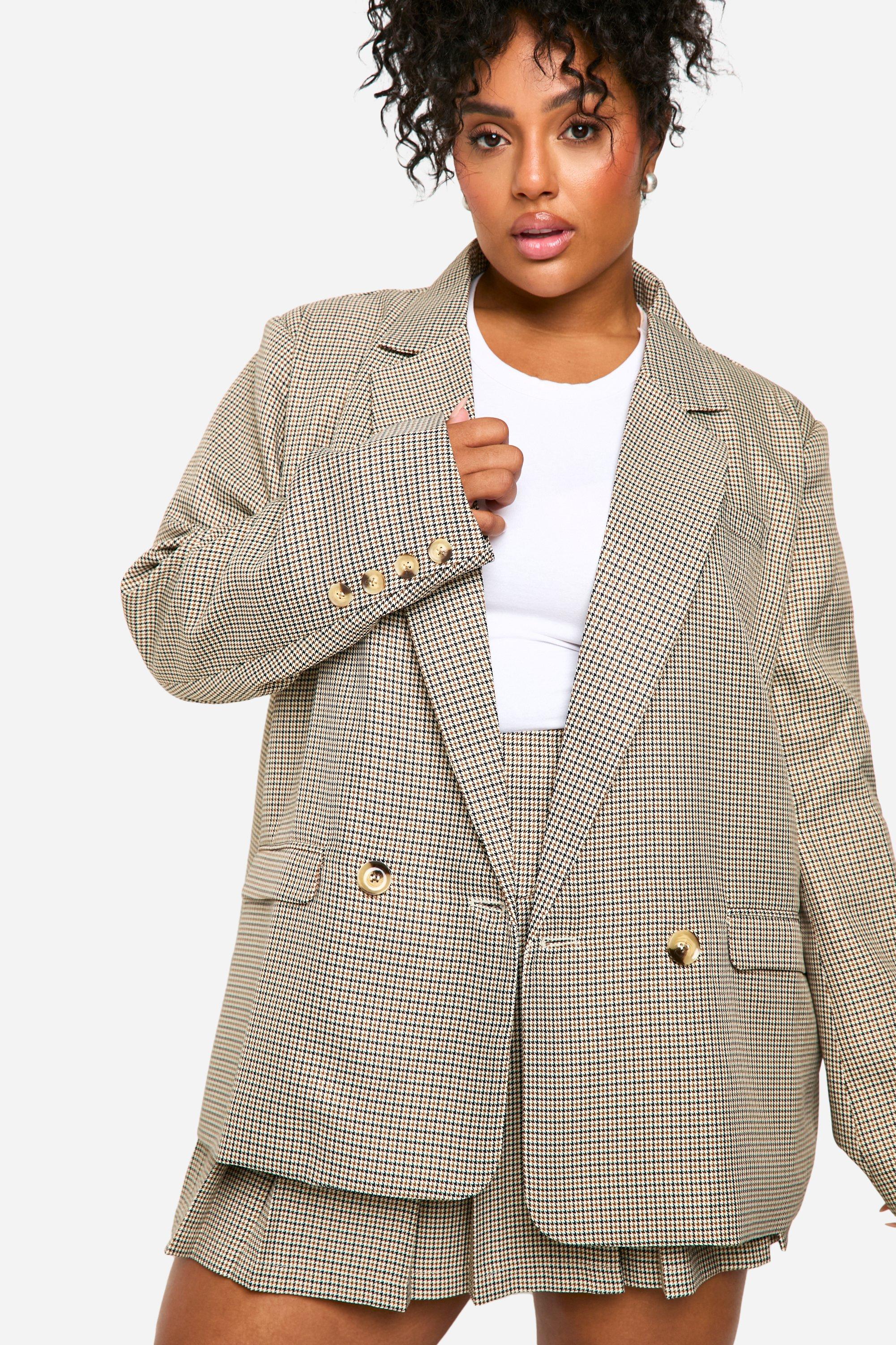 Checked oversized blazer hotsell