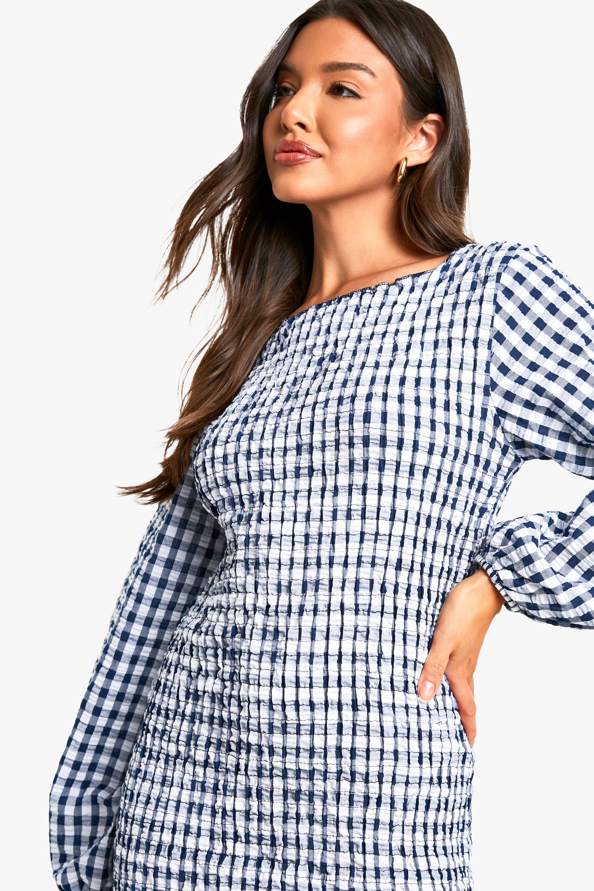 Gingham long sleeve dress hotsell