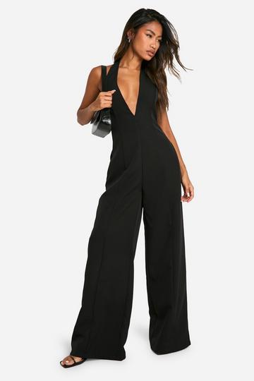 Black Halterneck Wide Leg Jumpsuit