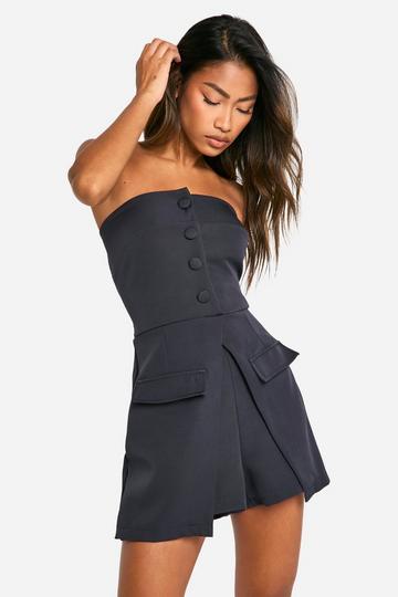 Bandeau Wrap Playsuit charcoal