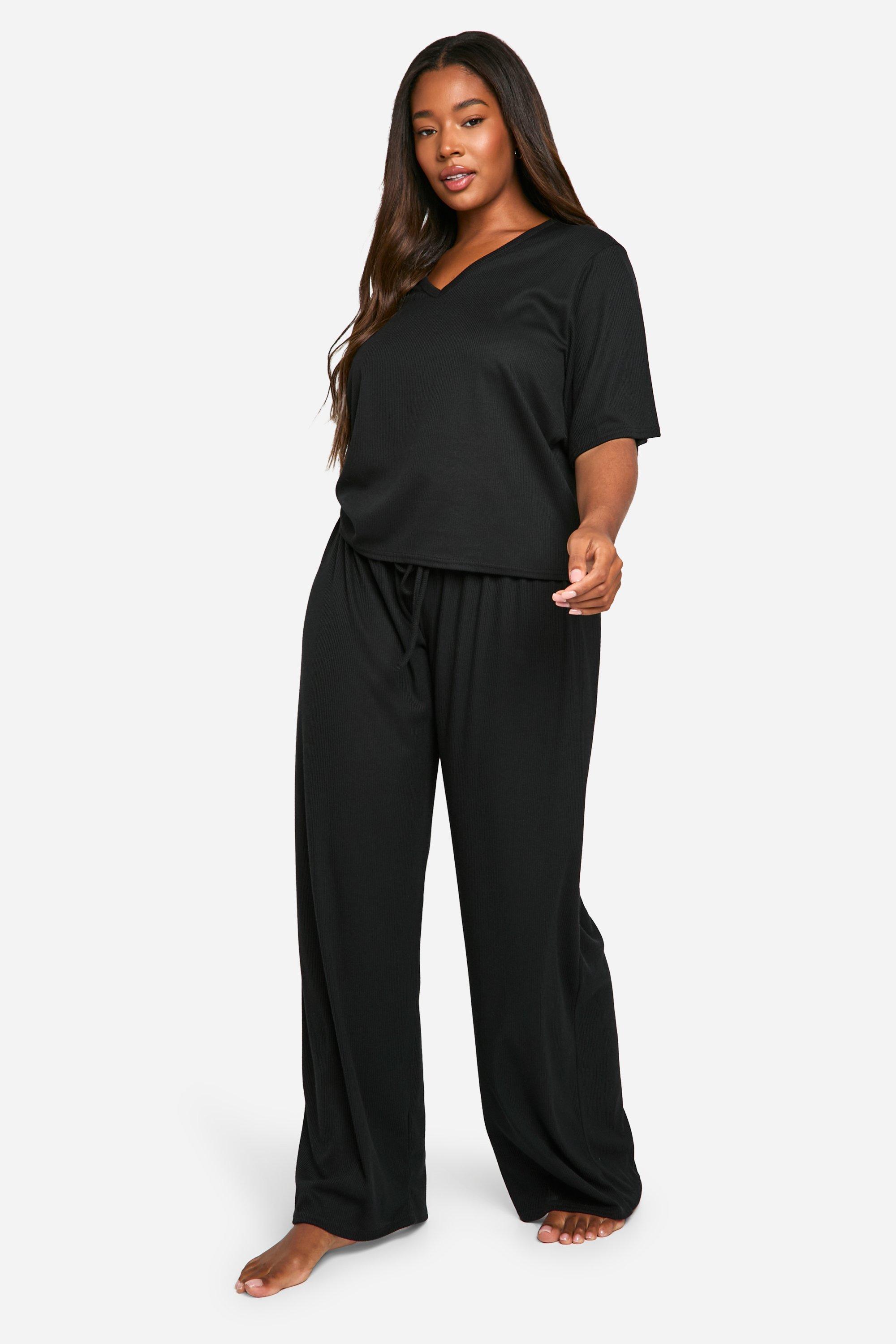 Grande taille Ensemble avec top a col V et pantalon