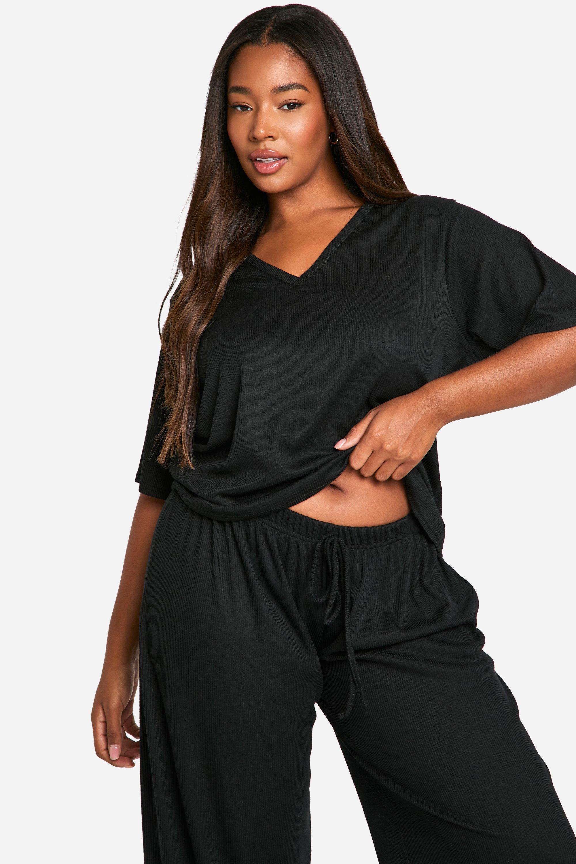 Grande taille Ensemble avec top a col V et pantalon