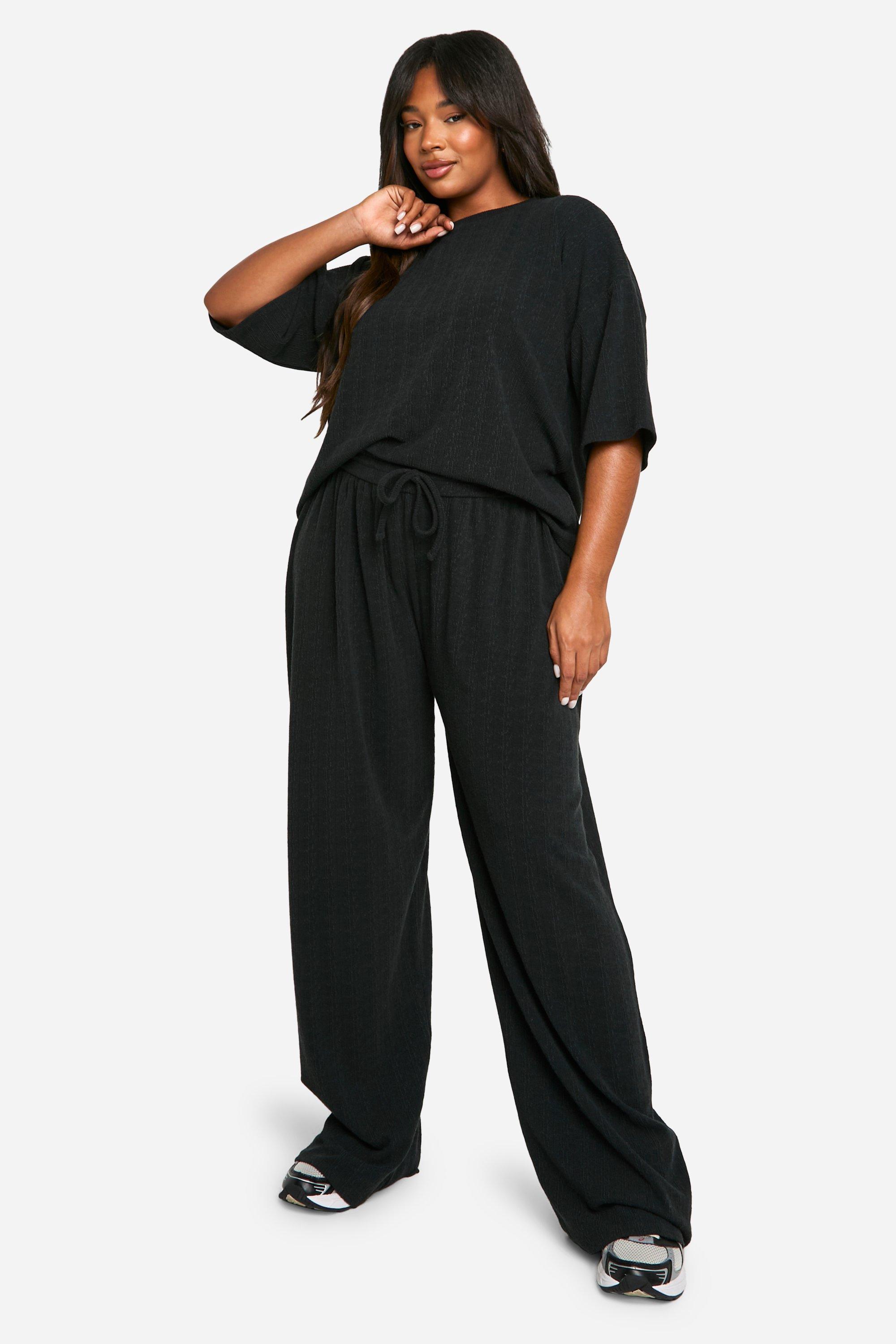 Grande taille Ensemble avec t shirt et pantalon large boohoo FR