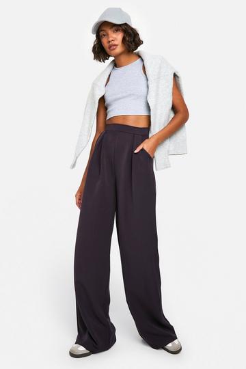 Tall Pleat Front Wide Leg Pants plum