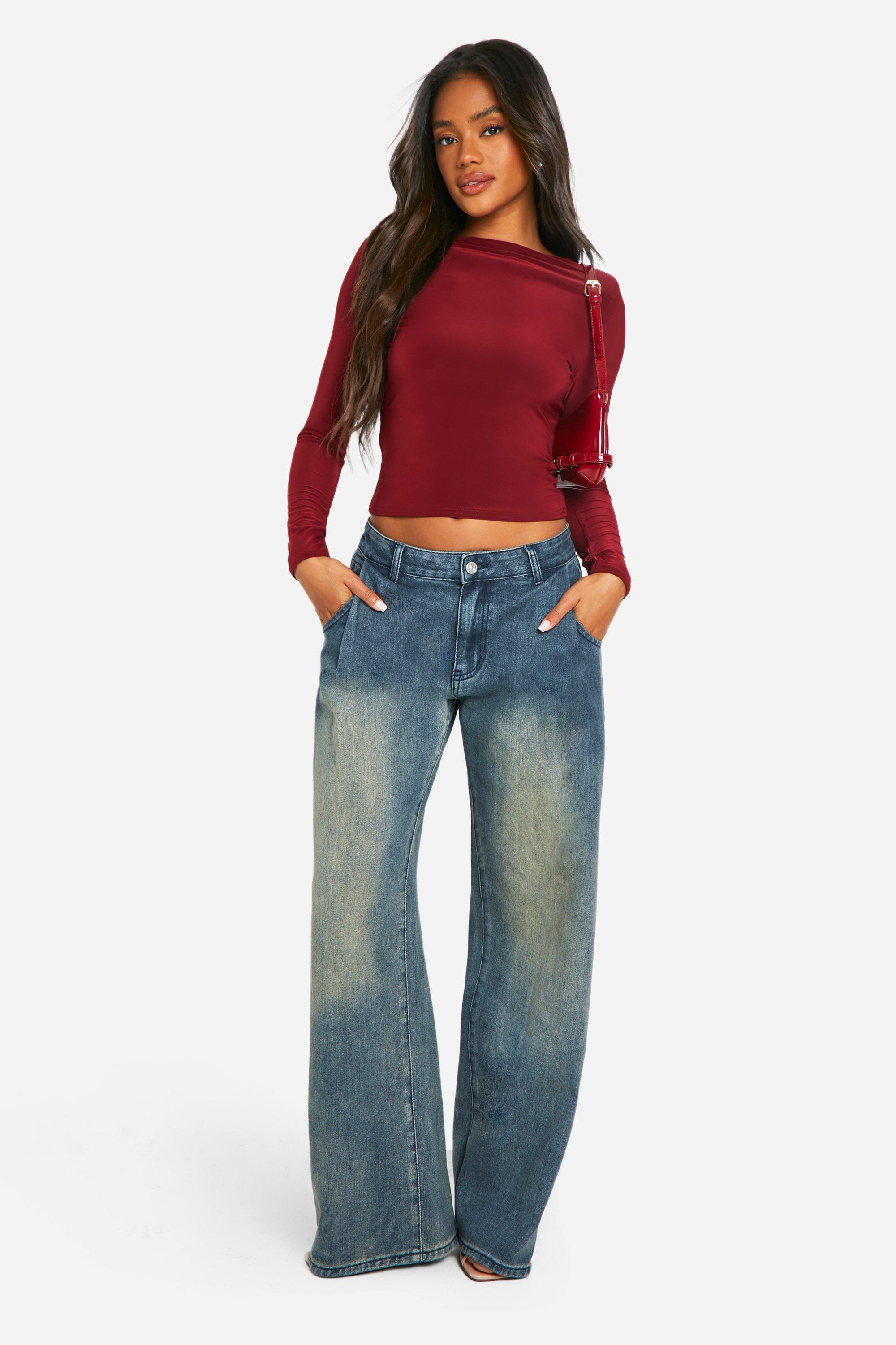 Slinky Shoulder Pad Long Sleeve Top | boohoo