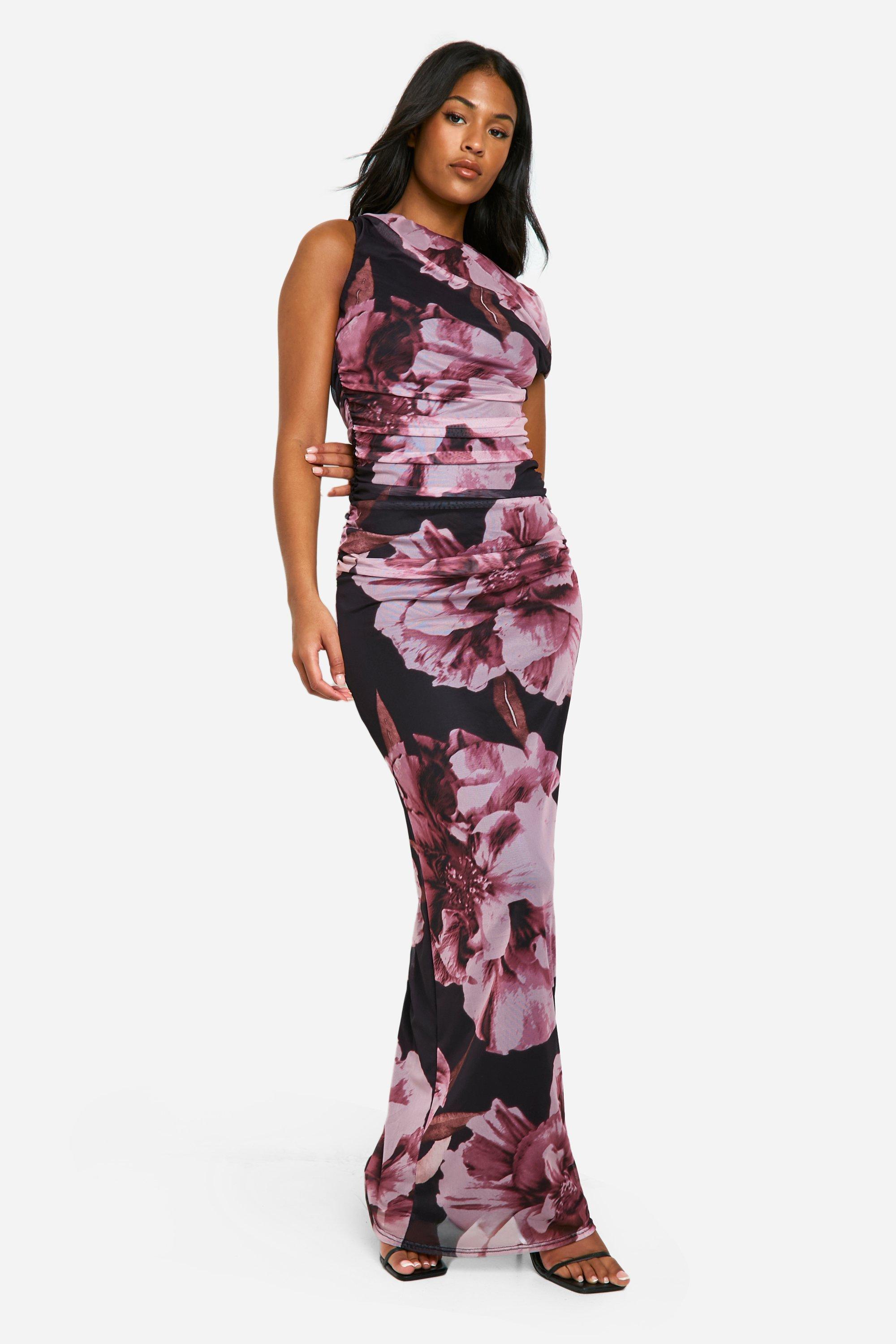 Tall Robe drapee fleurie a anneau