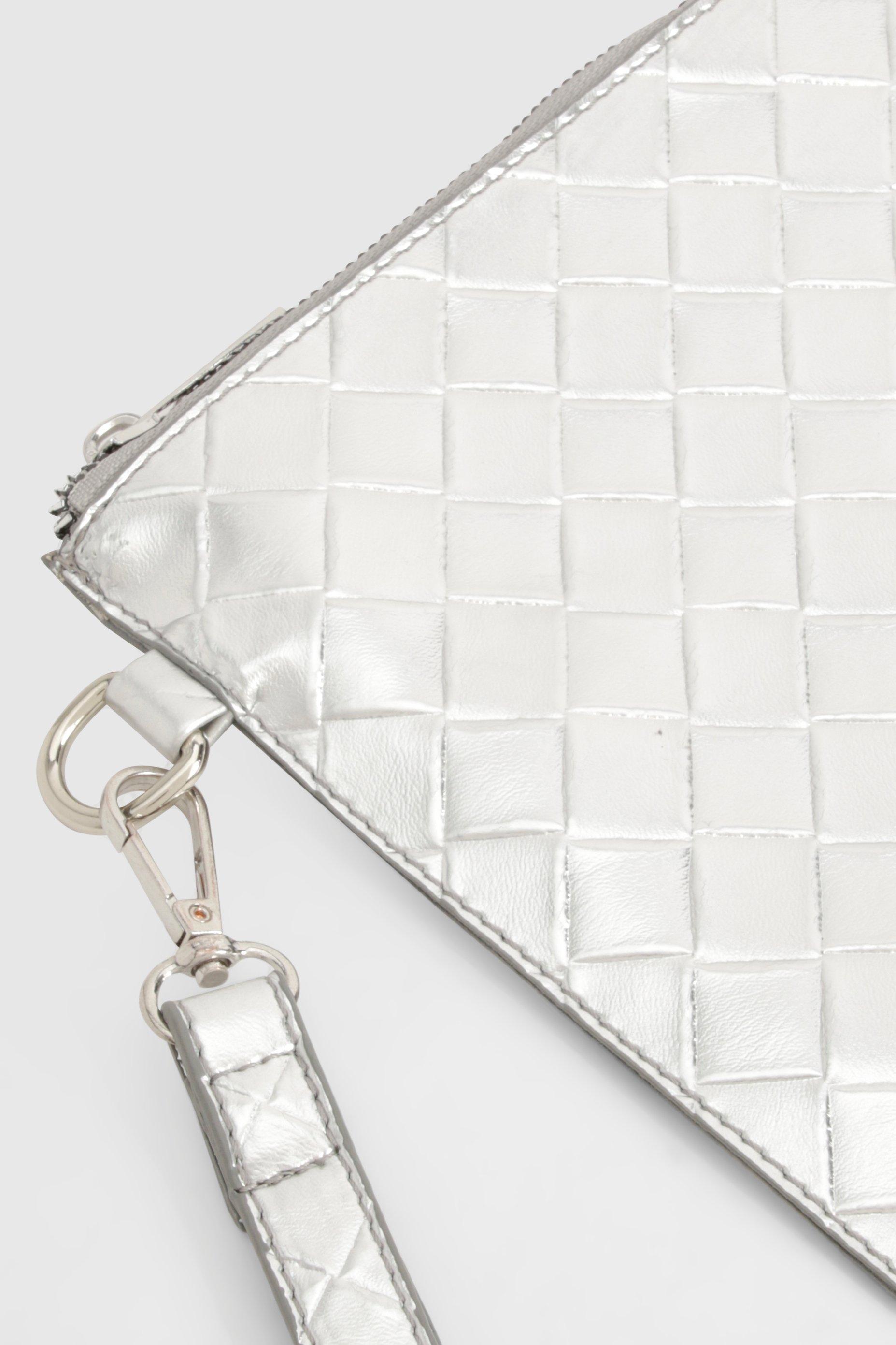 Metallic Woven Clutch Bag boohoo