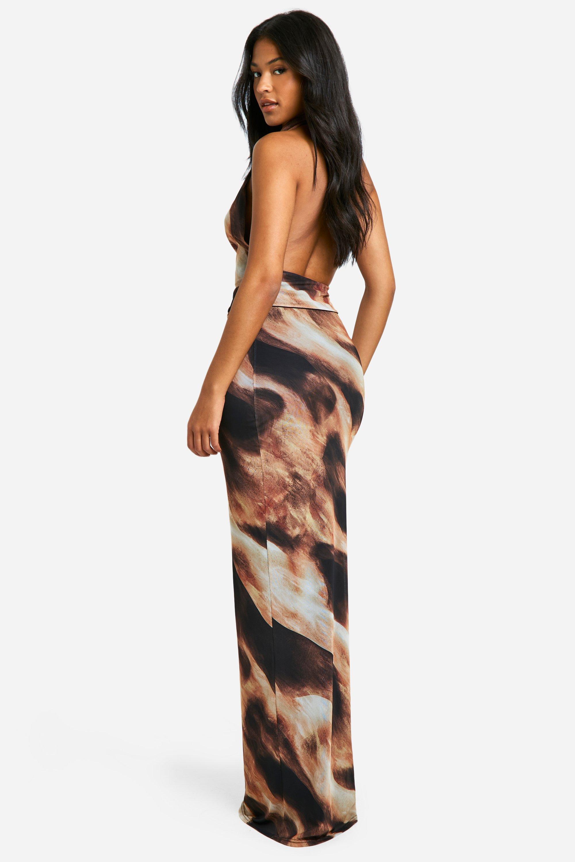 Tall Abstract Mesh Maxi Skirt boohoo