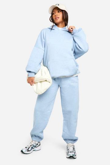 Petite Overdyed Hooded Tracksuit light blue