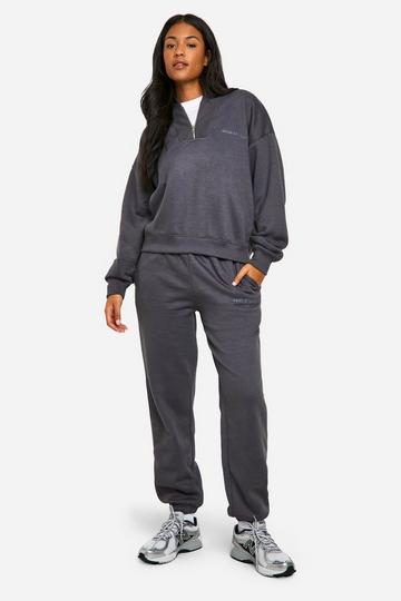 Tall Half Zip Seam Detail Tracksuit charcoal