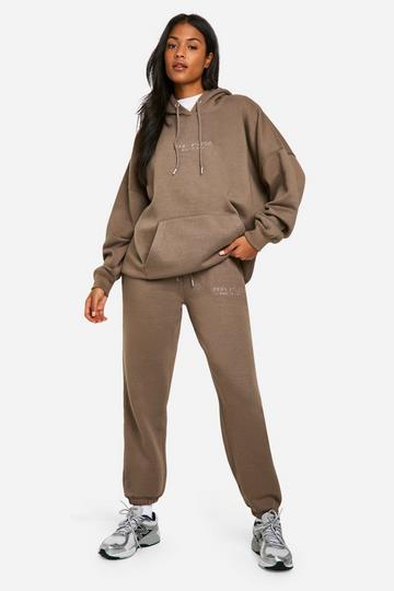 Tall Dsgn Studio Hooded Tracksuit taupe