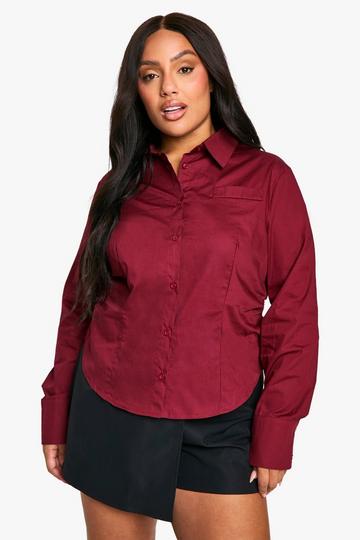 Grande taille - Chemise froncée cherry