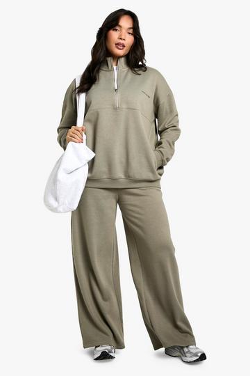 Plus Dsgn Studio Embroidered Straight Leg Jogger khaki