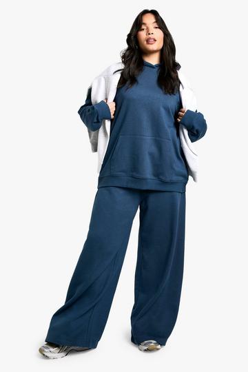 Plus Dsgn Studio Embroidered Wide Leg Jogger petrol