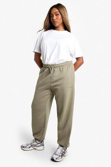 Plus Geborduurde Dsgn Studio Wide Leg Joggingbroek khaki