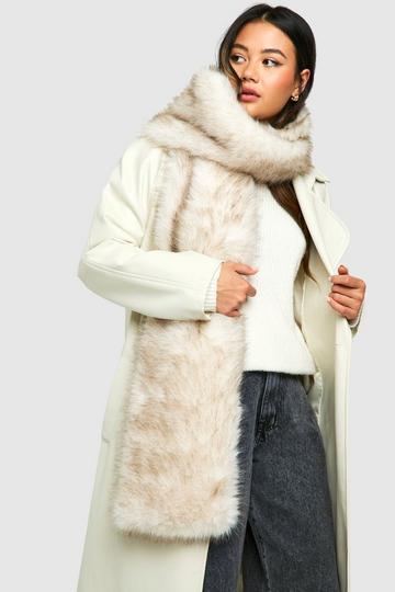 White Luxe Faux Fur Oversized Scarf