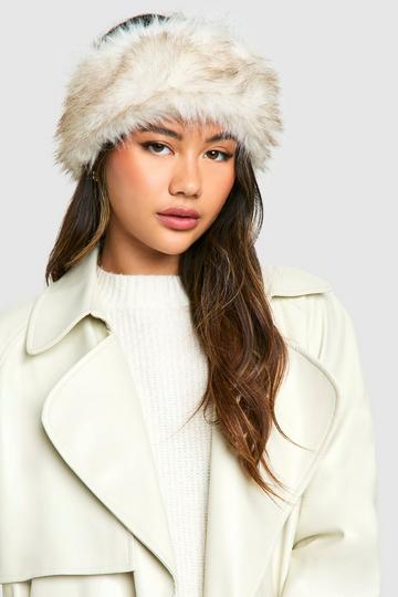 Luxe Faux Fur Headband off white