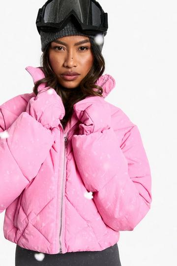 Gewatteerde 2-In-1 Ski Jas bright pink