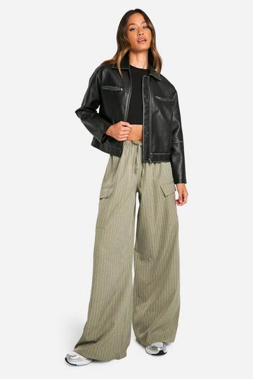 Tall Wide Leg Utility Trouser khaki