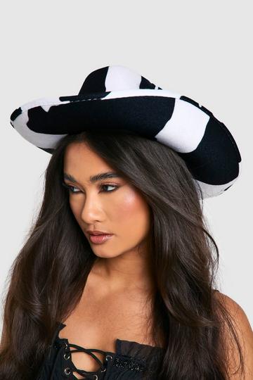 Halloween Cow Print Cowboy Hat black