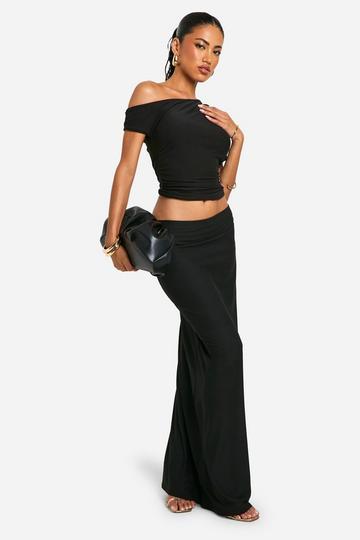 Zachte Low Rise Maxi Rok black