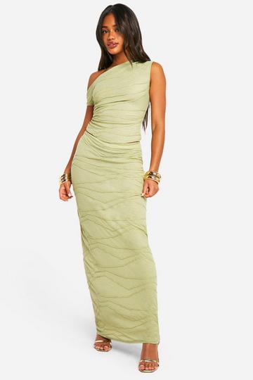 Textured Column Maxi Skirt sage