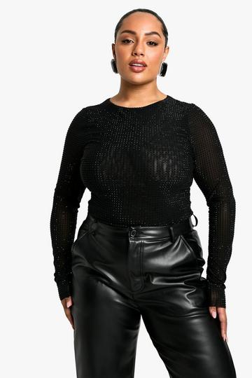 Plus Hotfix Long Sleeve Top black