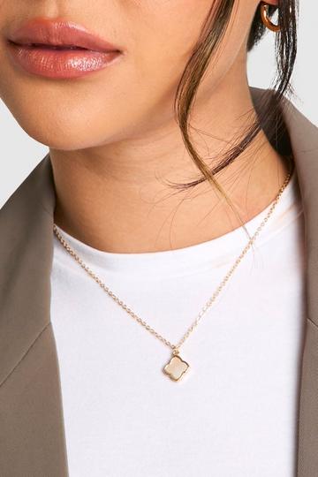 Klavertje Parel Ketting pearl