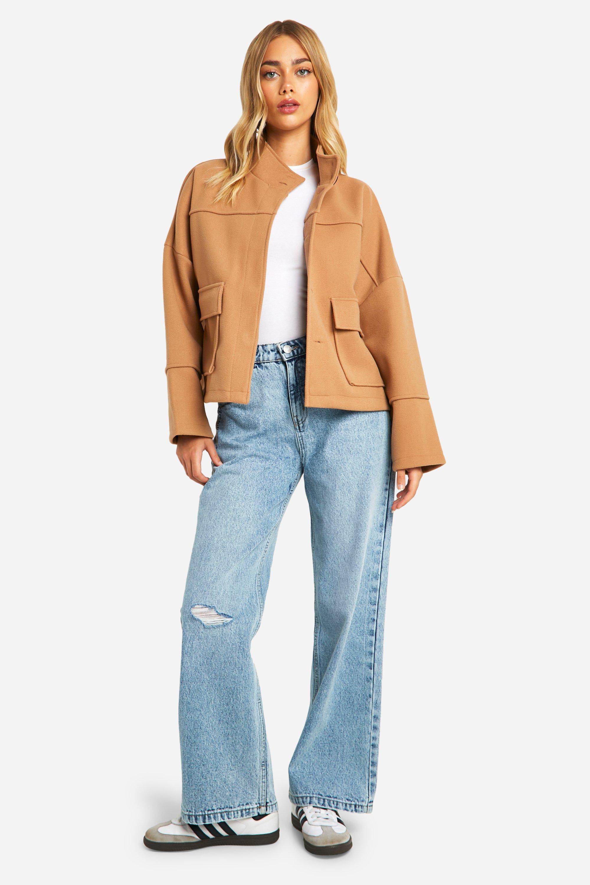 Funnel neck jacket women's shop