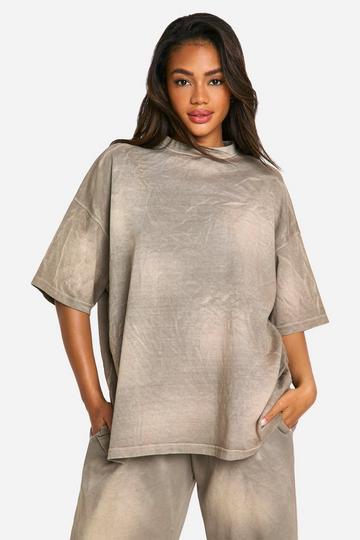 Sunbleach Washed Oversized Short Sleeve T-shirt taupe