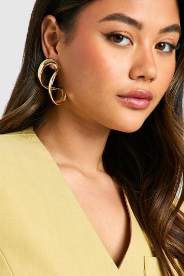 Metallic Gold Double Hoop Earrings